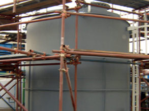 Zbiornik trwale zabezpieczony przed korozją powłoką Belzona 6111 (Liquid Anode)
