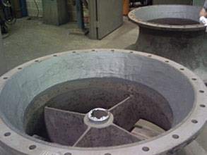 Mit Belzona 1311 (Ceramic R-Metal) wiederhergestellte Saugglocke